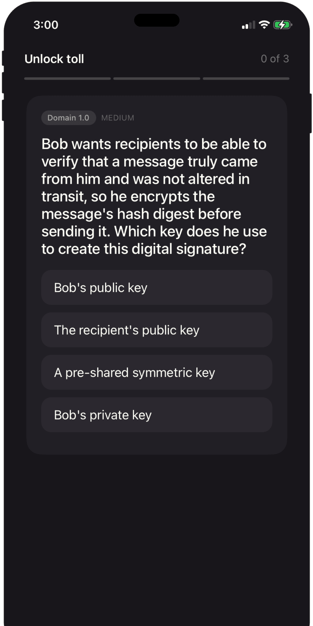 CertLock unlock quiz asking a Security+ question